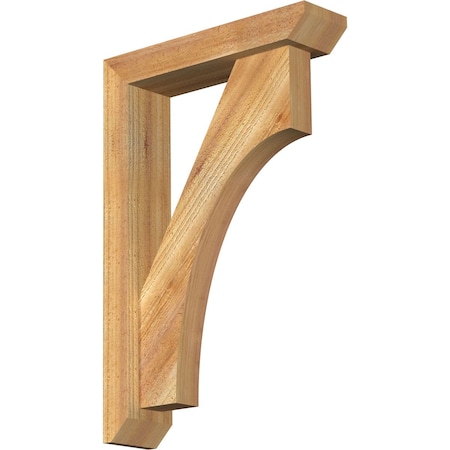 Ekena Millwork Westlake Slat Rough Sawn Bracket w/ Offset Brace, Western Red Cedar, 4"W x 16"D x 24"H BKT0402X16X24WTL06RWR